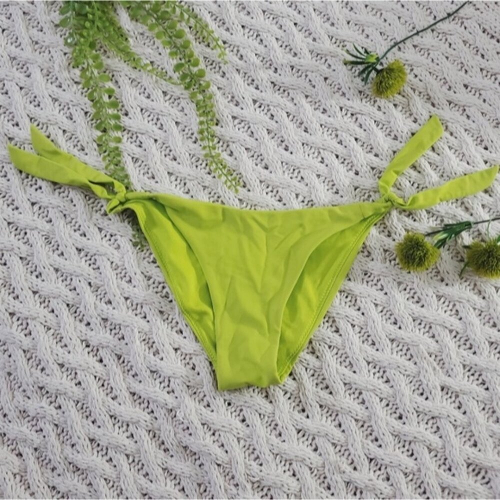 New From Brazilian Double Lined Low Rise Cheeky Bikini Bottom with Tie Sides - Picture 3 of 8